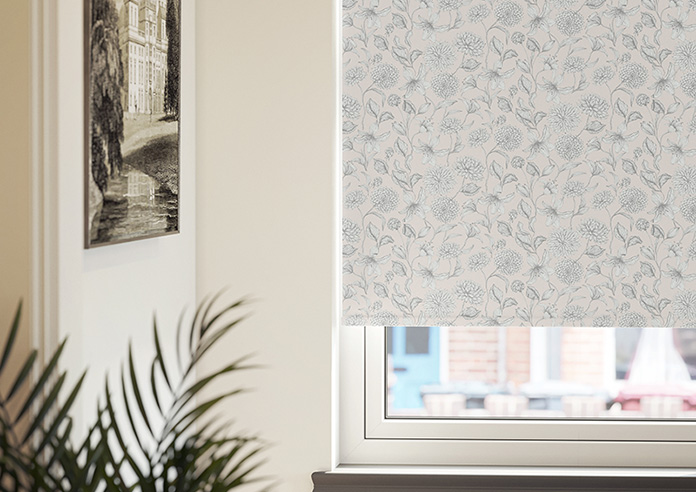 Floral Outlines, Ivory Cream - Twist&Fit Roller Blind - Image 5